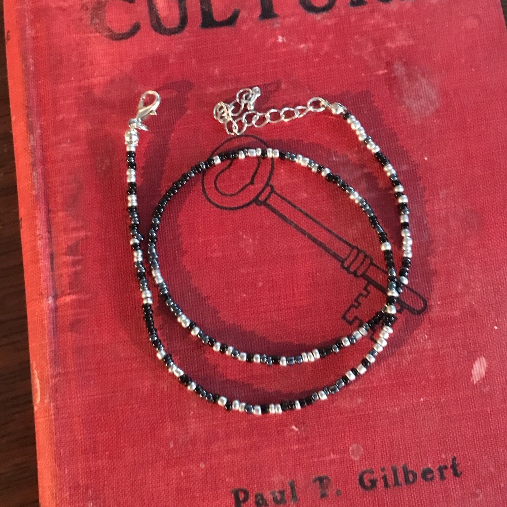 Black and Silver Beaded Necklace